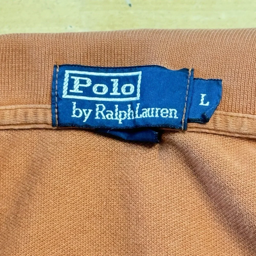 Polo by Ralph Lauren Mens Shirt Rust Orange Classic Collared Shirt Size Large